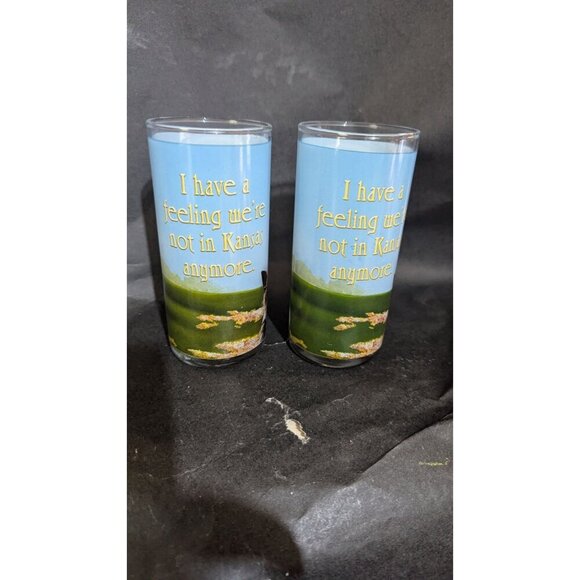 Wizard Of Oz Dorothy & Toto Glasses - 5.5" Tall - "Not In Kansas Anymore" - Picture 4 of 7